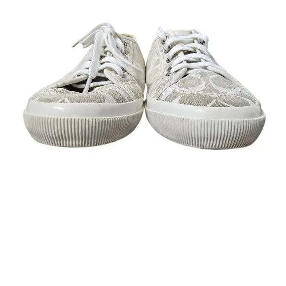 Coach Kalyn Womens Signature Canvas Sneaker Shoe COA Beige White Size 10 - Picture 7 of 14